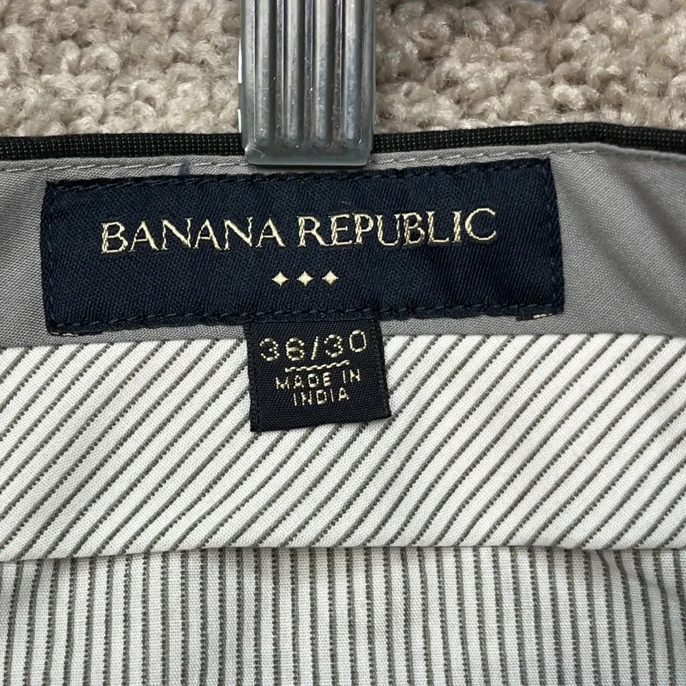 Banana Republic Dress Pants Mens 36x30 Black Flat Front Straight Leg Classic